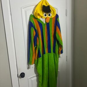 Sesame Street - Cartoon Hooded Onesie Costume - Green, Blue, Orange, Yellow